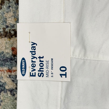 Old Navy Everyday Short Women Size 10 White 3.5" Inseam Mid-Rise Casual NWT6