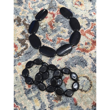 Jewelry Set Women OS Black Oval Chunky Bead Mod0