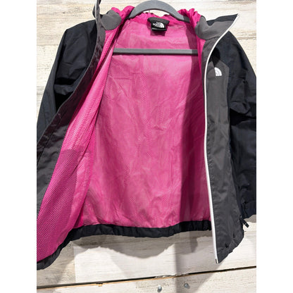 The North Face DryVent Jacket Girls S 7/8 Black Grey Hooded Gorpcore GUC3
