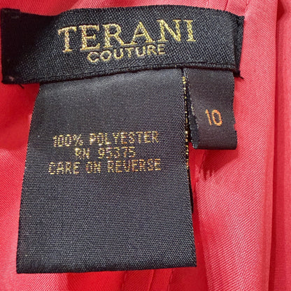 Terani Couture Cocktail Dress Women 10 Pink Sequin Tulle Pageant Glam7