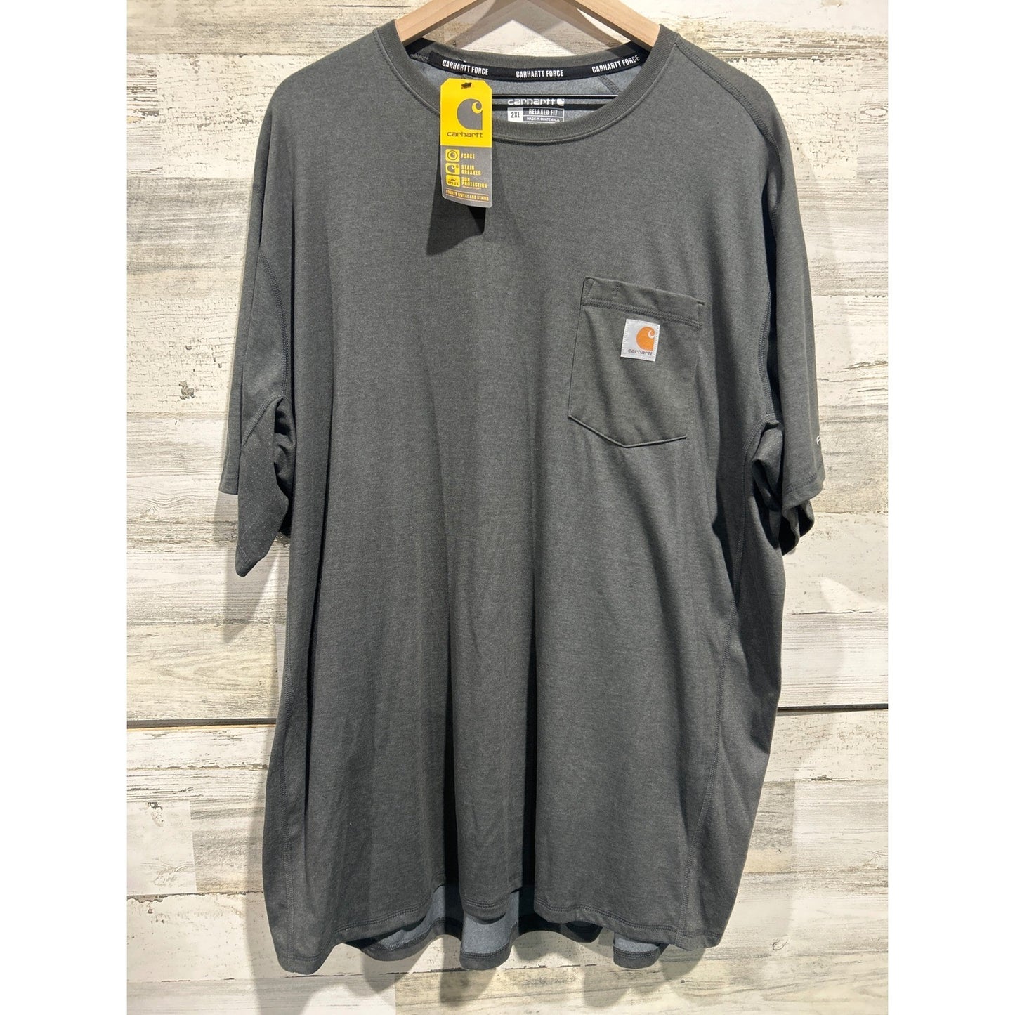 Carhartt Pocket T-Shirt Mens XXL Gray Force Relaxed Fit Workwear NWT0