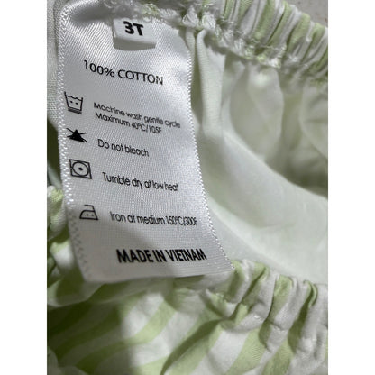 Little Bear Smocks Ruffle Top Bloomer Set Girls 3T Green White Striped EUC5