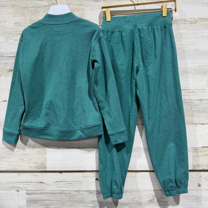 Freely Mock Neck Jogger Set Girls Size S Teal Green Recycled Athleisure6