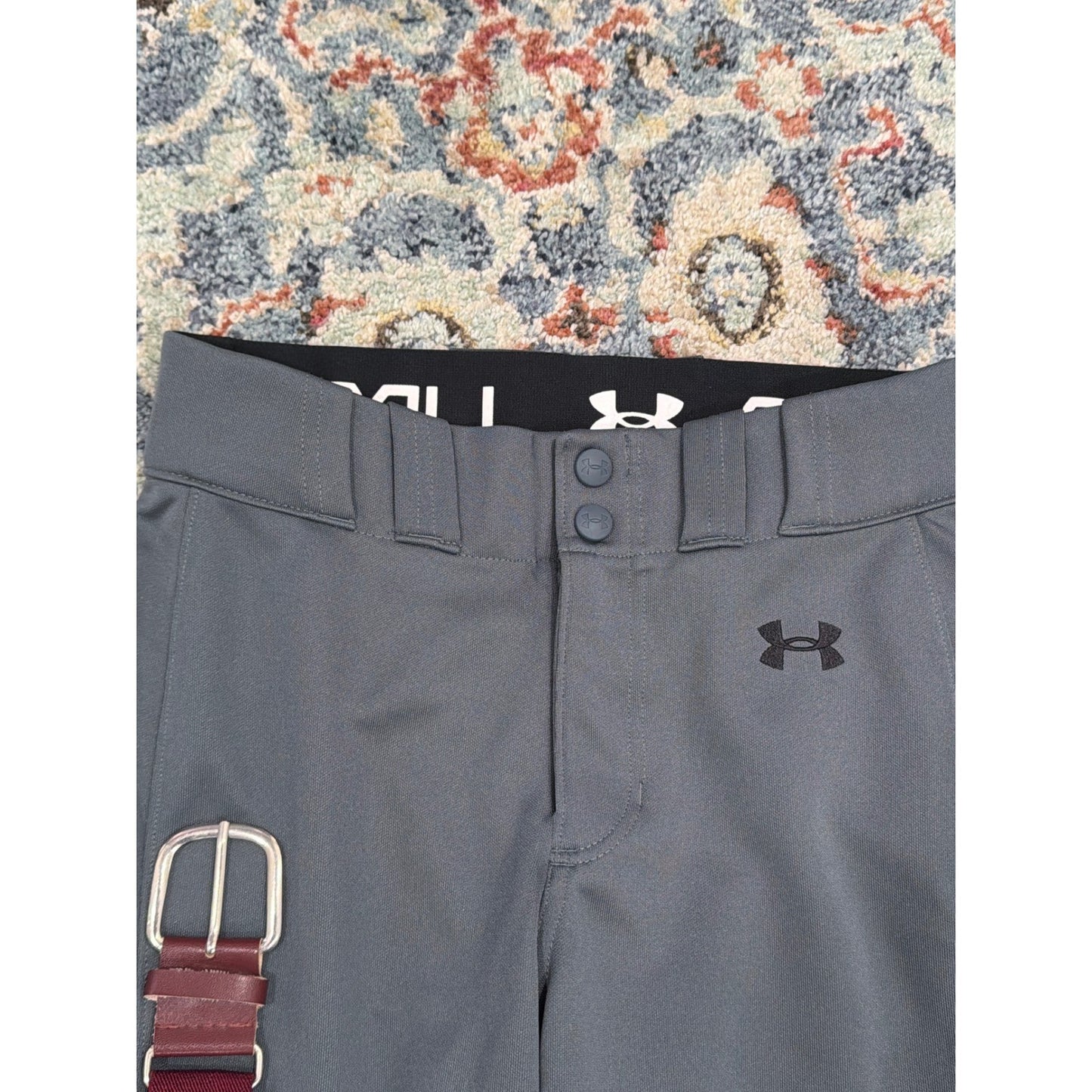 Under Armour Softball Pants Women XS Gray 2 Belts Bundle Athletic Sport EUC1