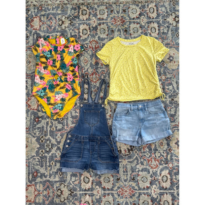 Art Class SO Old Navy Summer Bundle Girls XL 14-16 Yellow Blue Floral Denim0