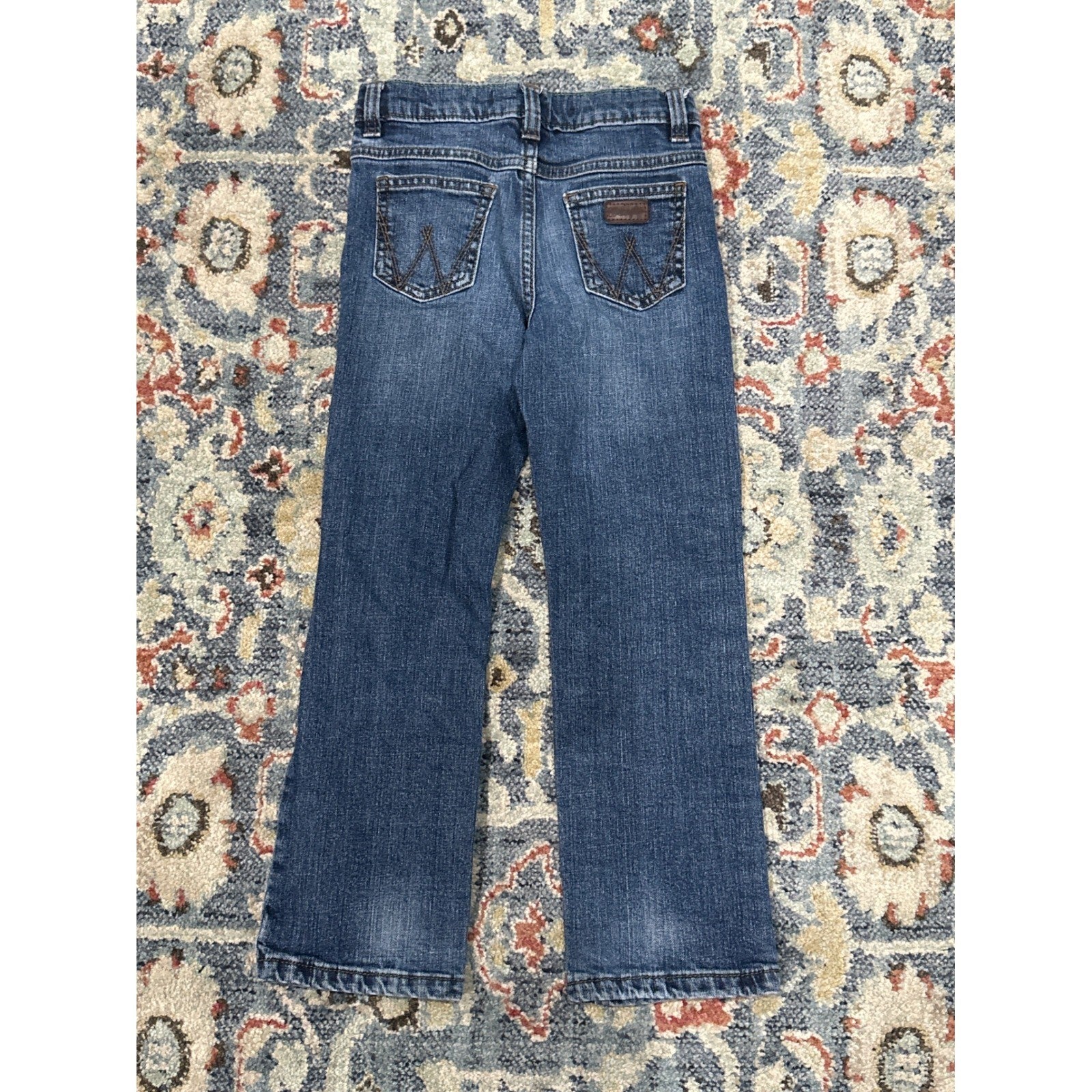 Wrangler Retro Slim Straight Jeans Boys 7 Regular Blue Adjustable Waist EUC1