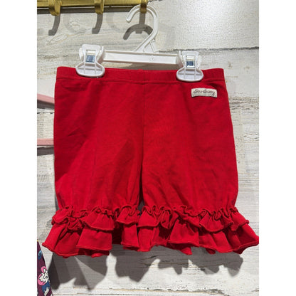 Matilda Jane Tunic Sew Sassy Shorts Girls 8 Purple Red Floral Ruffle Boho EUC5