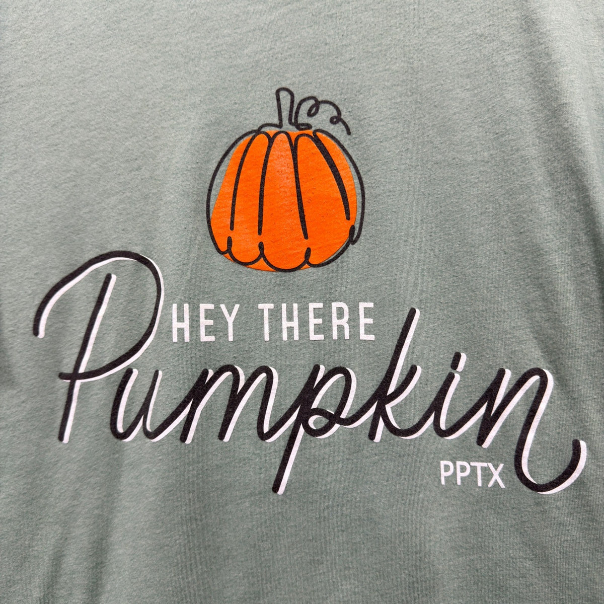 Bella Canvas Hey There Pumpkin T-Shirt Women S Sage Green Cotton Fall1