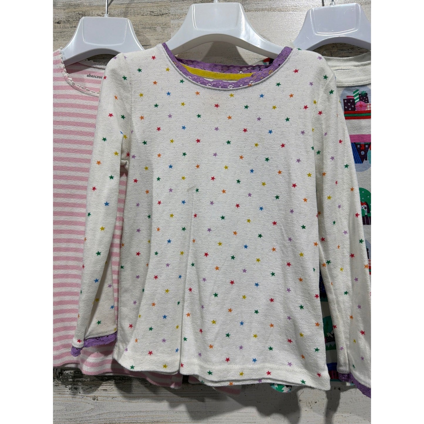 Hanna Andersson Boden Abercrombie Kids Girls 5 Pink White Stars Stripes GUC1