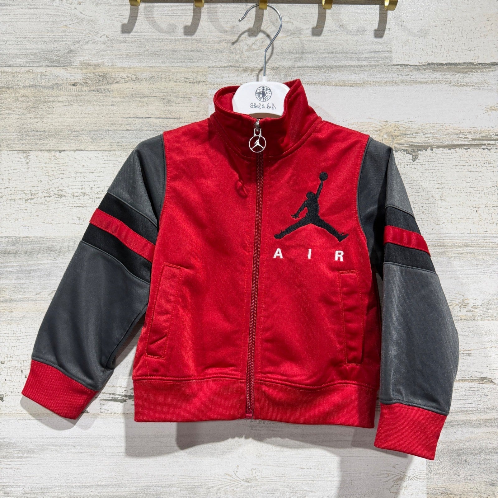 Jordan Track Jacket Boys 2T Red Gray Jumpman Air Sportswear EUC0