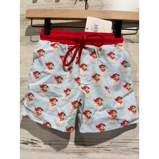 Swoon Baby Swim Trunks Boys 24M Blue Santa Claus Vintage Holiday NWT0