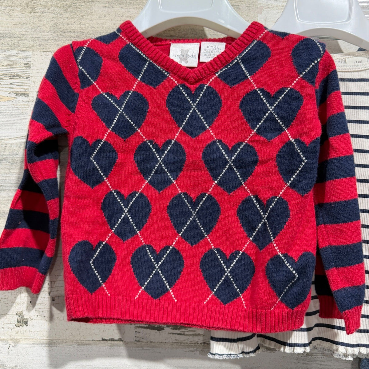 Koala Kids H&M Gap 3pc Outfit Set Girls 18M Red Blue Heart Flawed*1