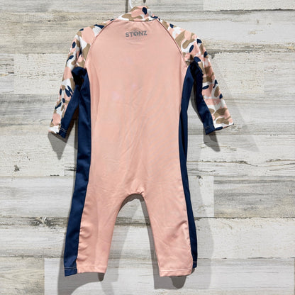 Stonz Sun Suit Baby 12-18m Pink Camo UPF 50 Rash Guard One Piece NWT4