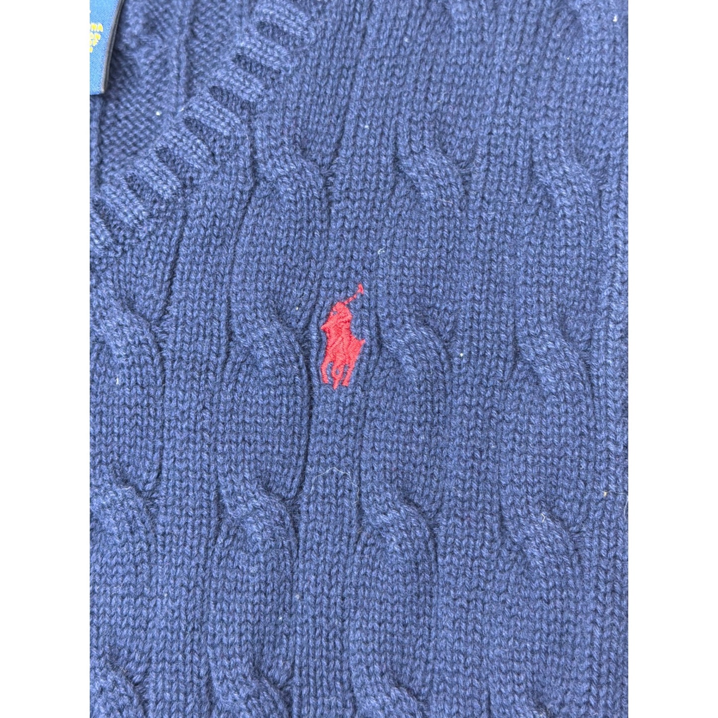 Polo Ralph Lauren Sweater Vest Boys 4T Navy Blue Cable Knit Preppy EUC2