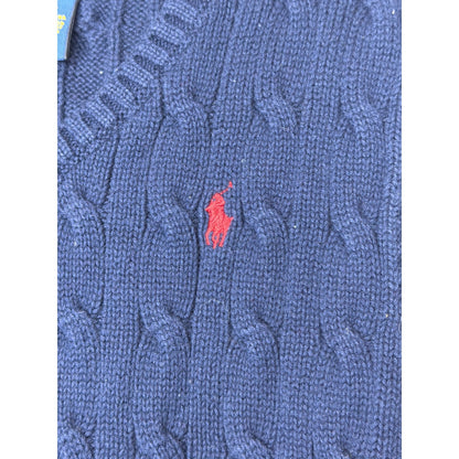 Polo Ralph Lauren Sweater Vest Boys 4T Navy Blue Cable Knit Preppy EUC2