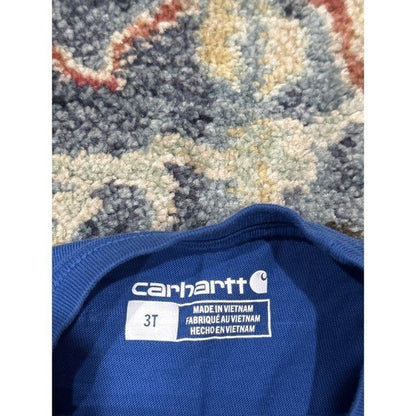 Carhartt Long Sleeve Pocket T-Shirt Boys 3T Blue Tool Graphic EUC3