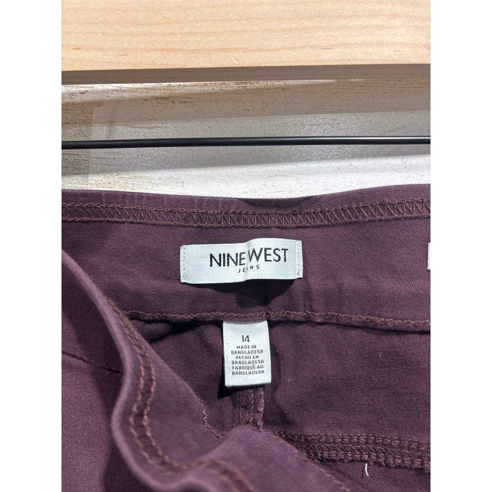 Nine West Jeans Women 14 Purple Heidi Pull On Straight Leg Dark Academia NWT1