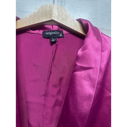Originality Satin Blazer Girls Large Magenta Ruched Sleeve EUC1