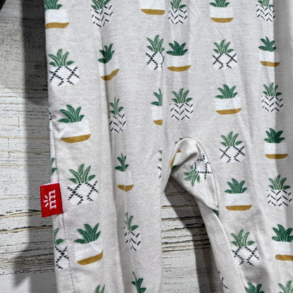 Magnetic Me Footie Sleeper Newborn Neutral Succulent Plant Print Boho EUC3