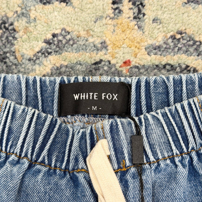 White Fox Denim Daydream Shorts Women Medium Blue Elastic Drawstring Boho NWT2