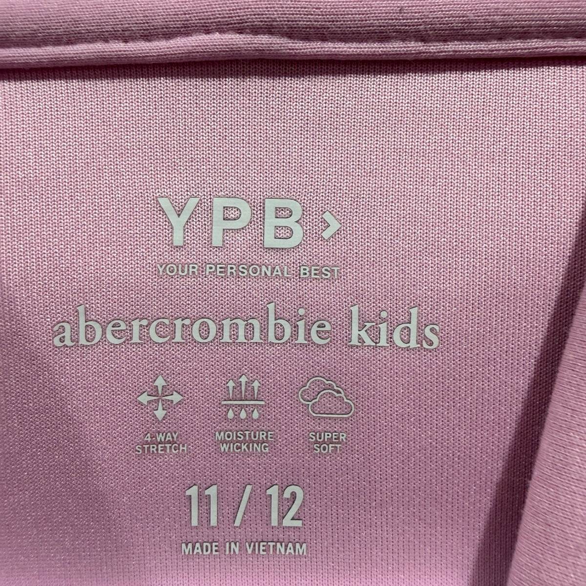 Abercrombie Kids YPB Quarter-Zip Hoodie Girls 11/12 Pink Activewear EUC1