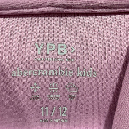 Abercrombie Kids YPB Quarter-Zip Hoodie Girls 11/12 Pink Activewear EUC1