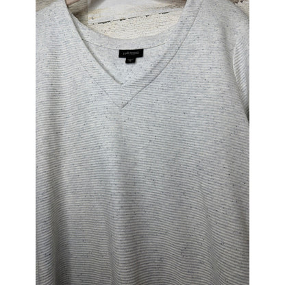 J. Jill Wearever Tunic Women M Gray Ribbed Knit Space Dye Casual EUC2