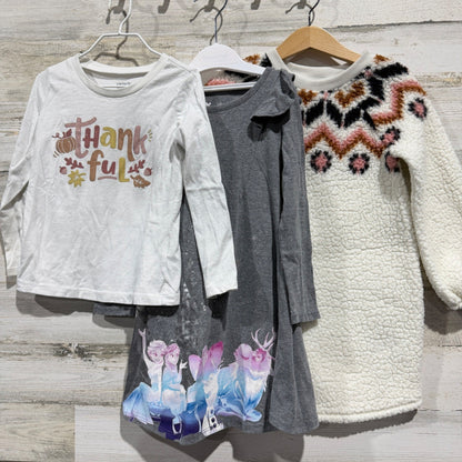 Carter's Disney Old Navy Girls 4T 5T Multi Graphic Fleece Dress Lot GUC0