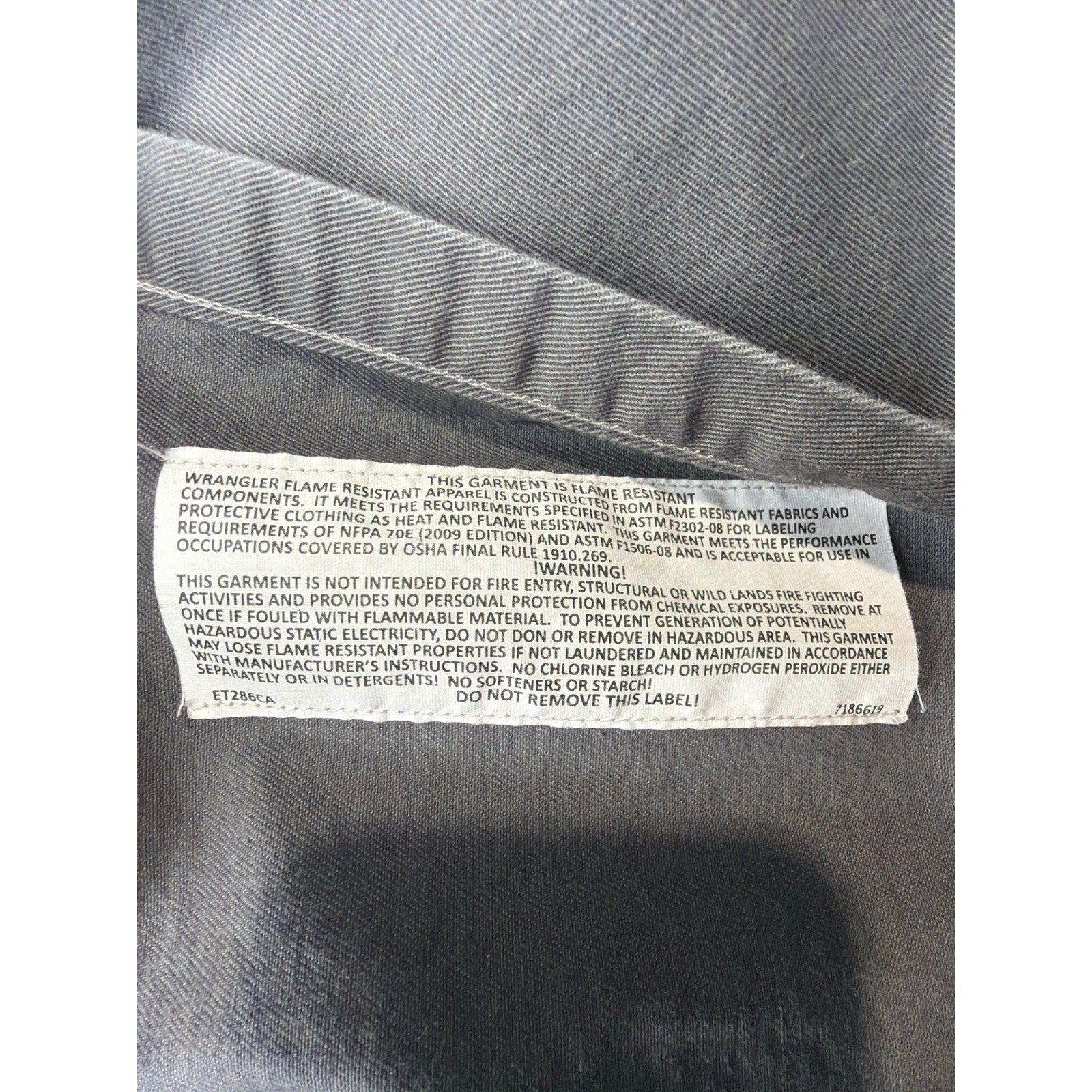 Wrangler Riggs Workwear FR Shirt Men XXL Gray Flame Resistant Utility EUC4