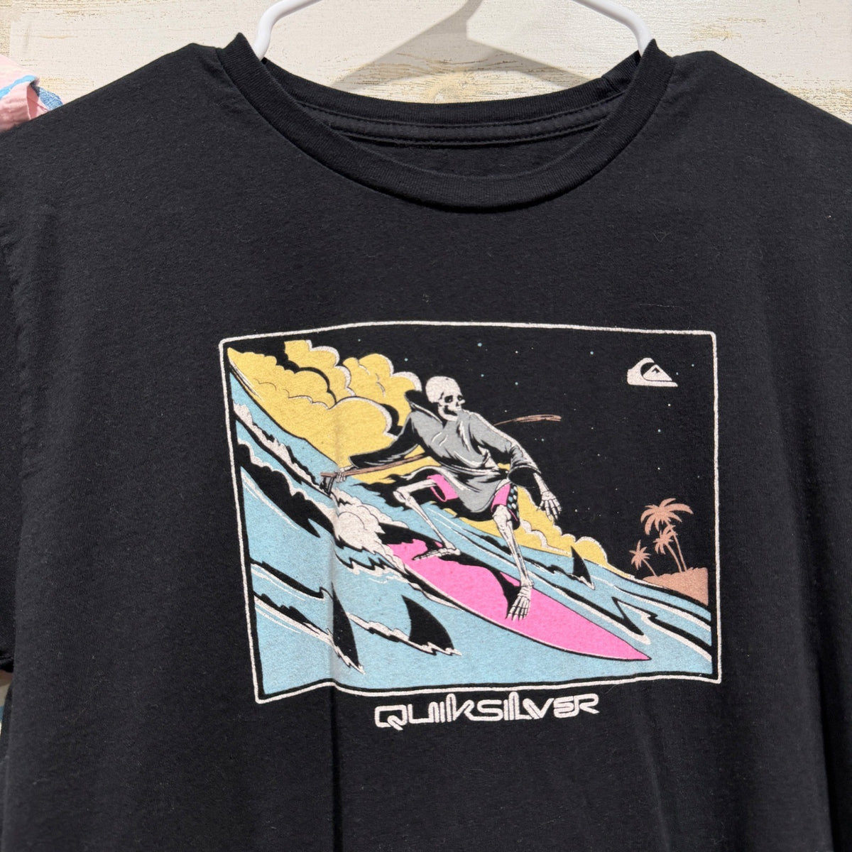 O'Neill Quiksilver Shirt Lot Boys XL Pink Black Palm Skeleton Surf Summer EUC4