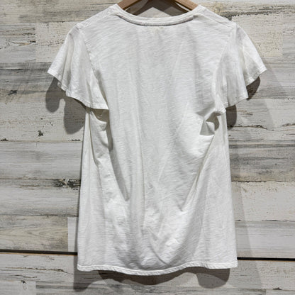 Matilda Jane Joanna Gaines Top Women XS White Twist Front Flutter Sleeve *Flawed5