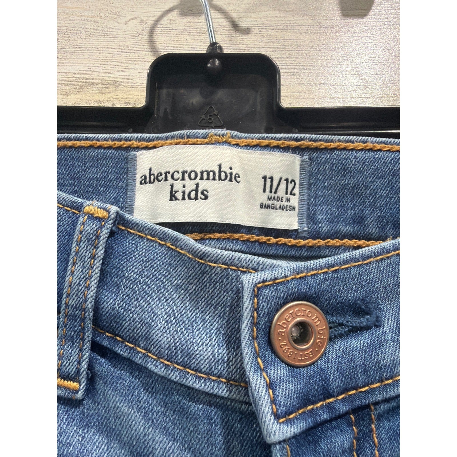 Abercrombie Kids Jeans Bundle Girls 11/12 Blue White Distressed Adjustable Waist1
