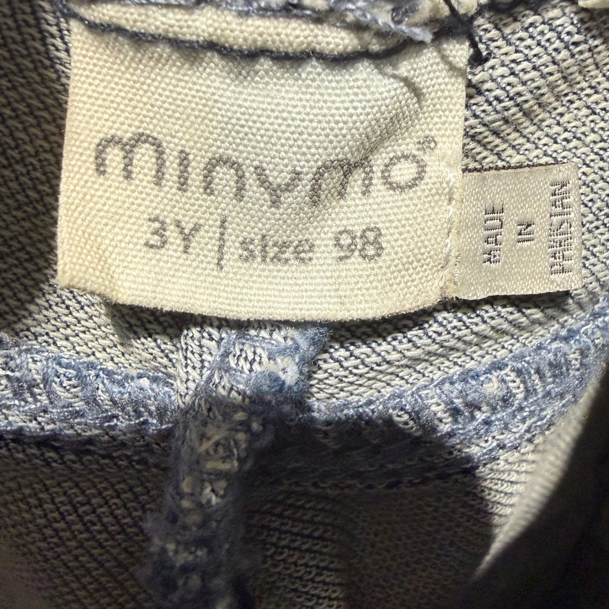 Minymo Skinny Jeans Girls 3Y Blue Purple Glitter Waist Scandi NWT4