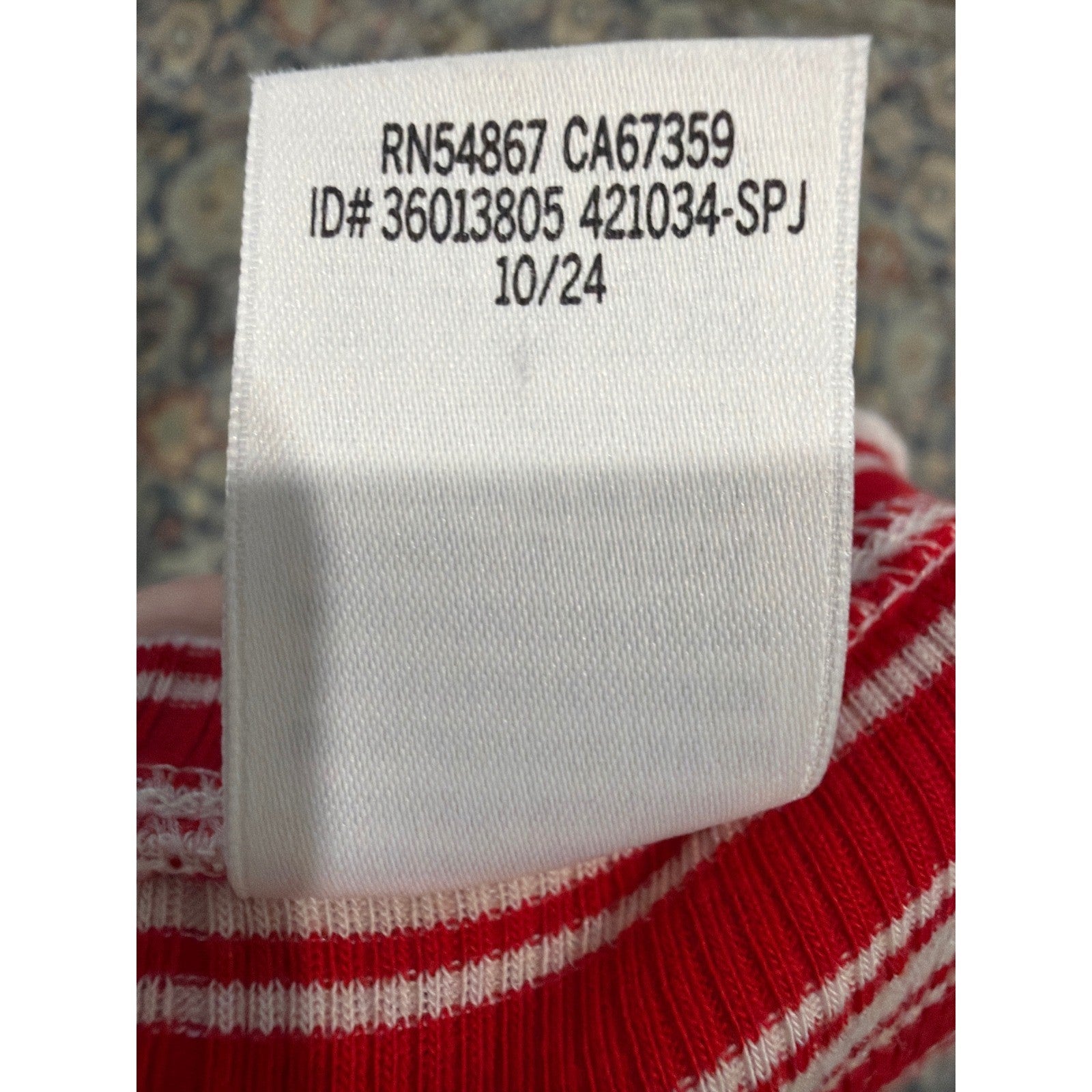 Victoria's Secret PINK Ribbed Tee Women XS Red White Striped Preppy EUC4