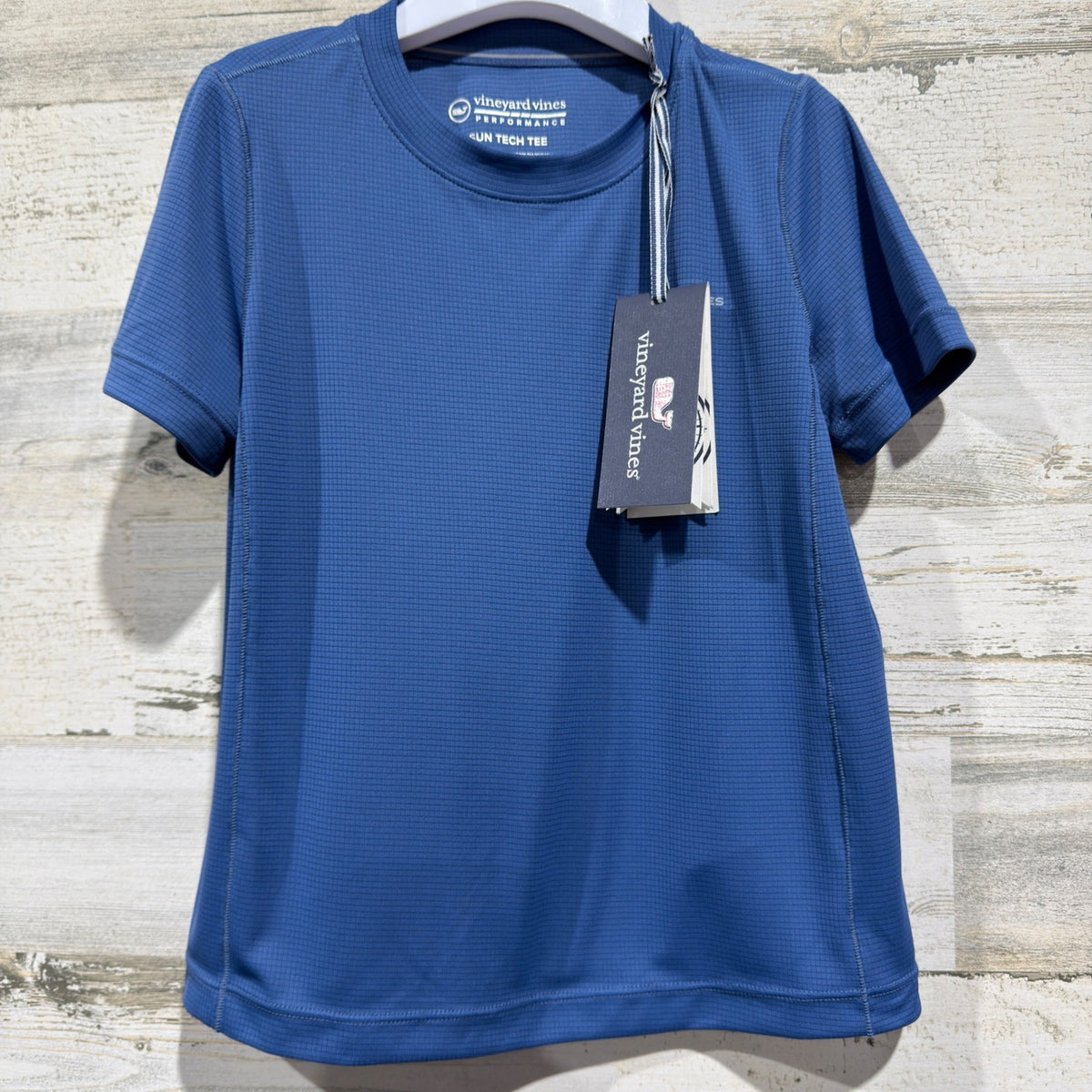 Vineyard Vines Sun Tech Tee Boys Size 6 Blue Performance Activewear NWT0