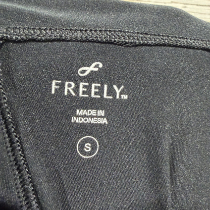 Freely High Waisted Jogger Pants Women S Black Polyester Spandex Athleisure EUC4