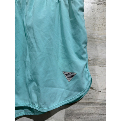 Columbia PFG Shorts Womens Large Aqua Blue Performance Fishing Gear EUC1