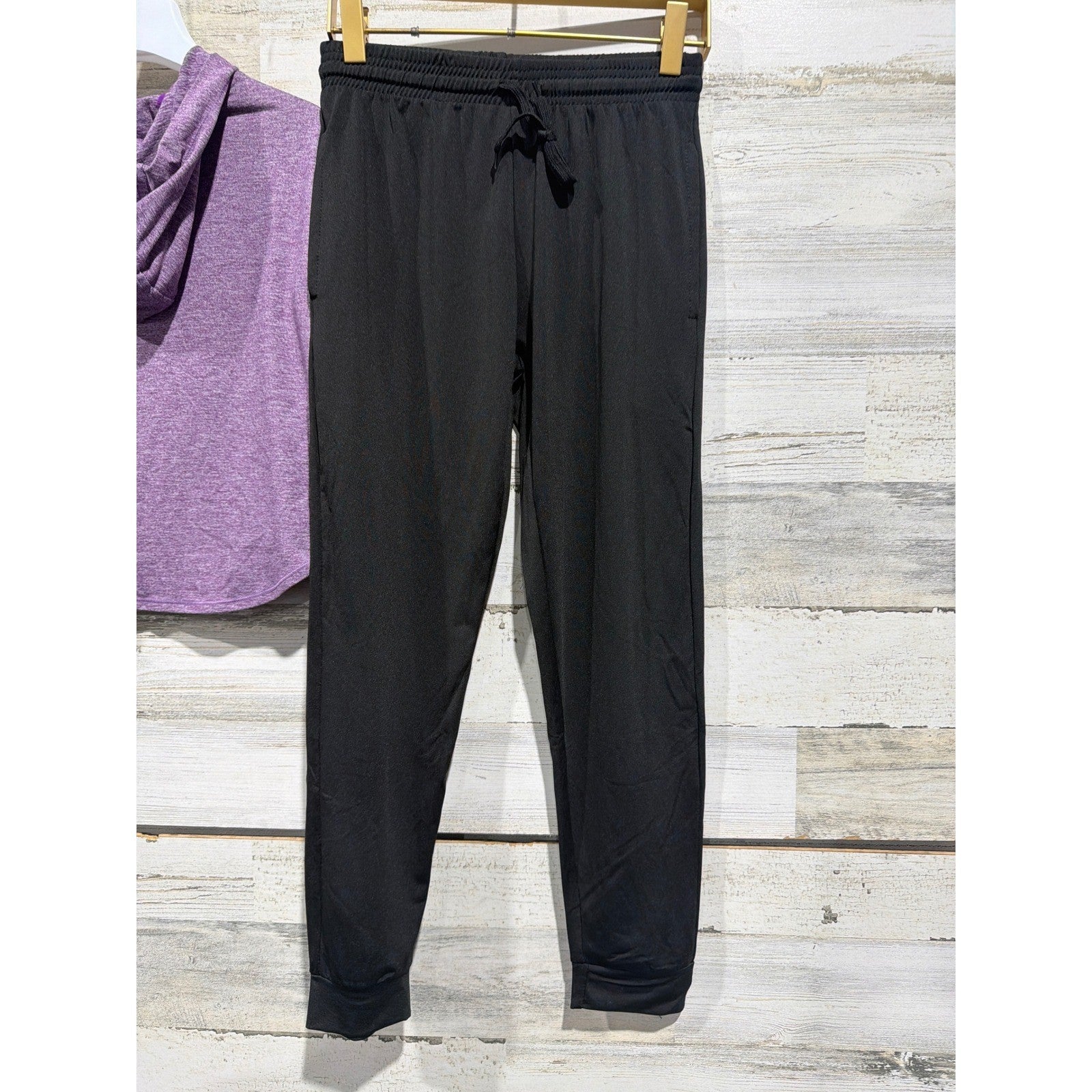 All In Motion Hoodie Real Essentials Joggers Girls M Purple Black Athletic EUC4