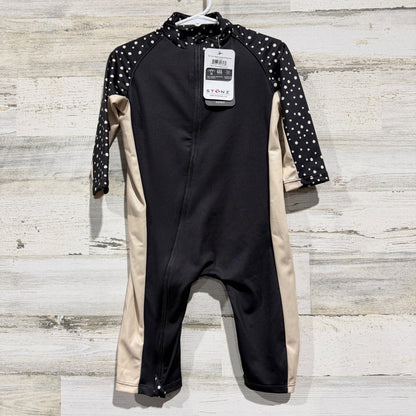 Stonz Sun Suit Infant 12-18M Black Polka Dot UPF 50 Rash Guard NWT *Flawed*0