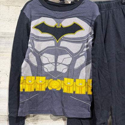 Justice League Batman Pajama Set Boys Size 8 Black Grey Muscle Graphic GUC*1