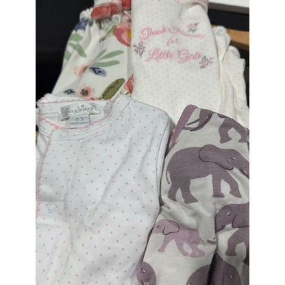 Kickee Pants Kissy Kissy Baby Girl 0-3M Pink Bamboo Pima Cotton Bundle EUC7