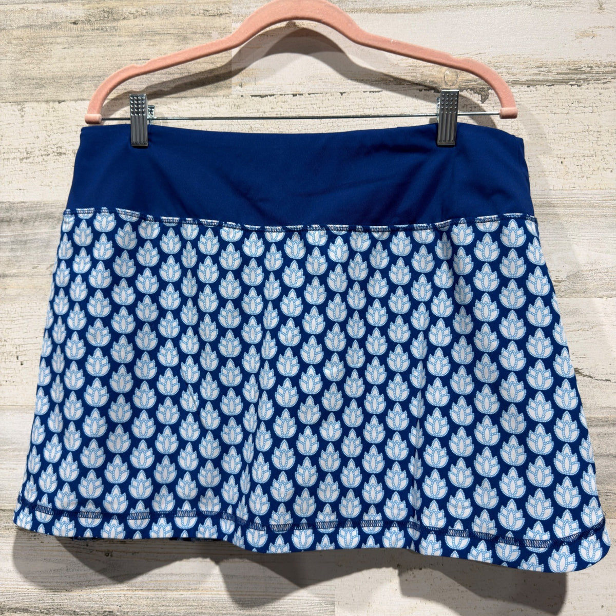 Sigrid Olsen Skort Women XL Blue Lotus Floral Golf Tennis Athletic EUC0