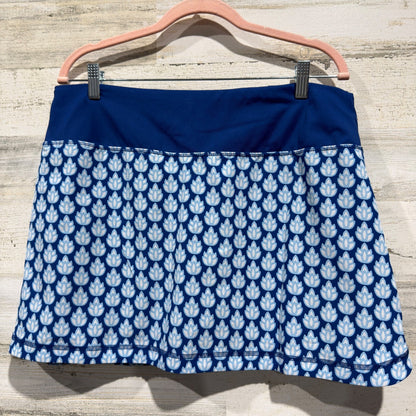 Sigrid Olsen Skort Women XL Blue Lotus Floral Golf Tennis Athletic EUC0