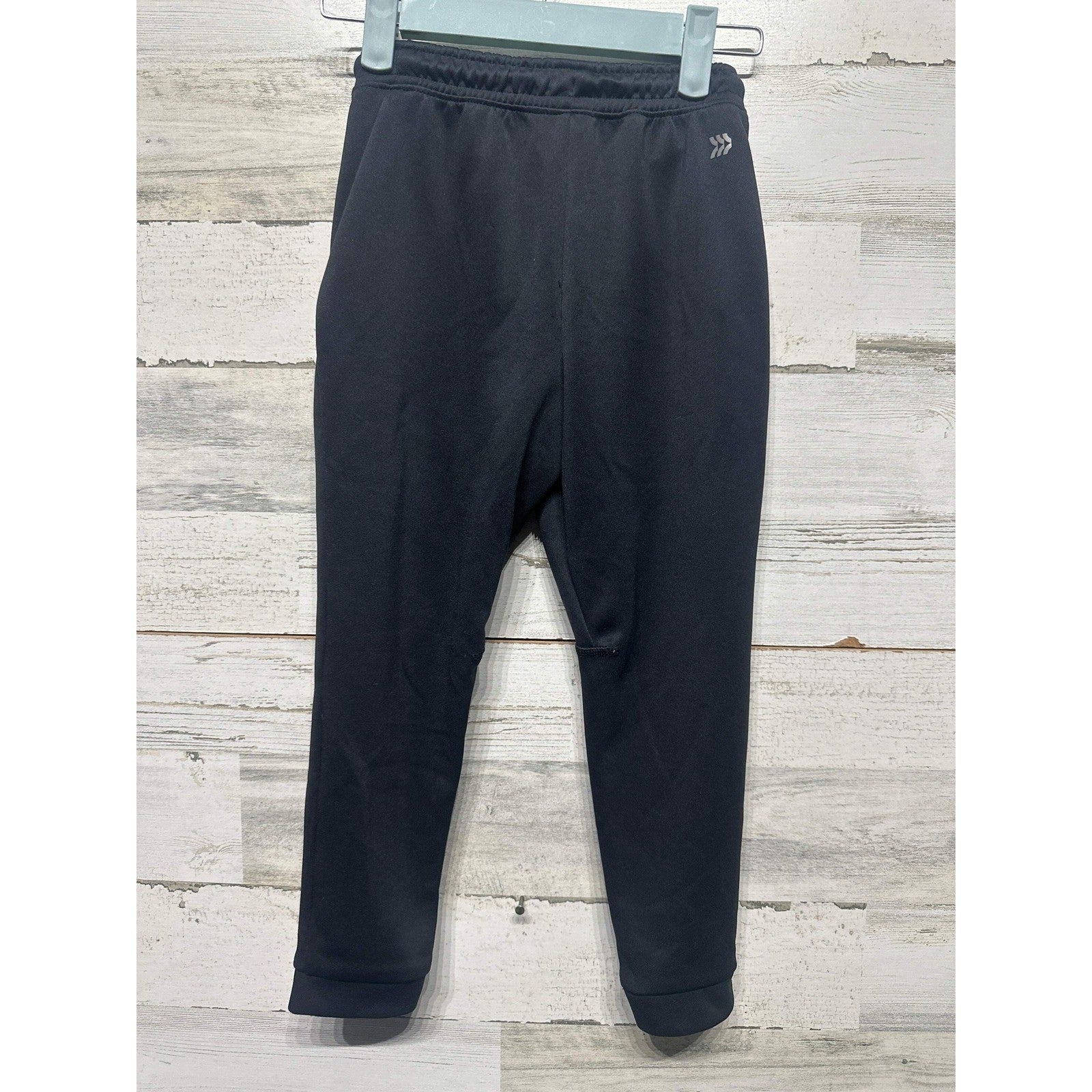 All In Motion Joggers Boys XS 4/5 Black Tech Fleece Zip Pockets EUC2