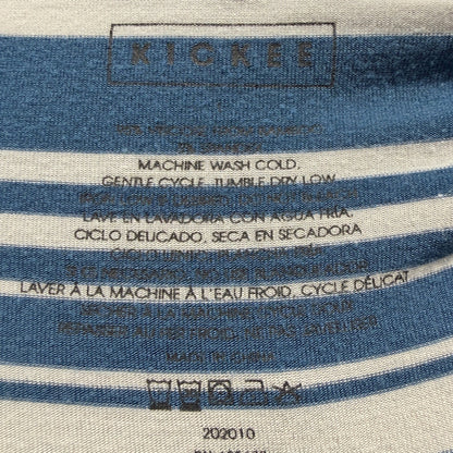 Kickee Pants Striped Zip Up Hoodie Womens Large Blue Bamboo Viscose2