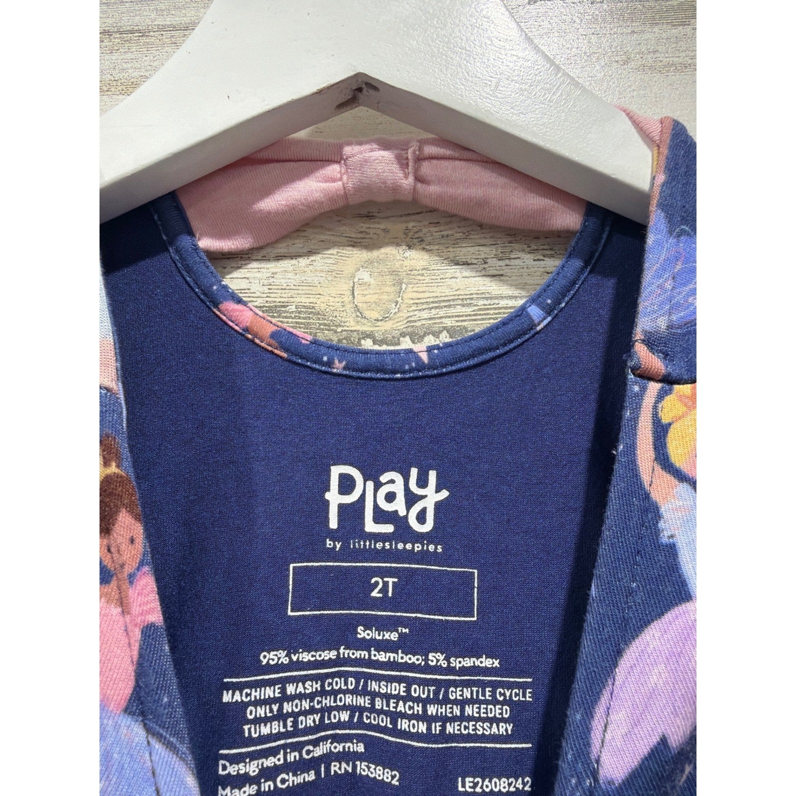 Little Sleepies Pajama Dress Bundle Girls 2T Pink Navy Ballerina Bamboo5