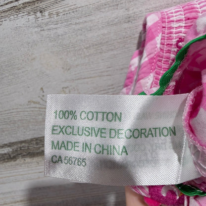 Lil Cactus Bunny Smocked Romper Girls 6-12M Pink Gingham Cotton Classic EUC4
