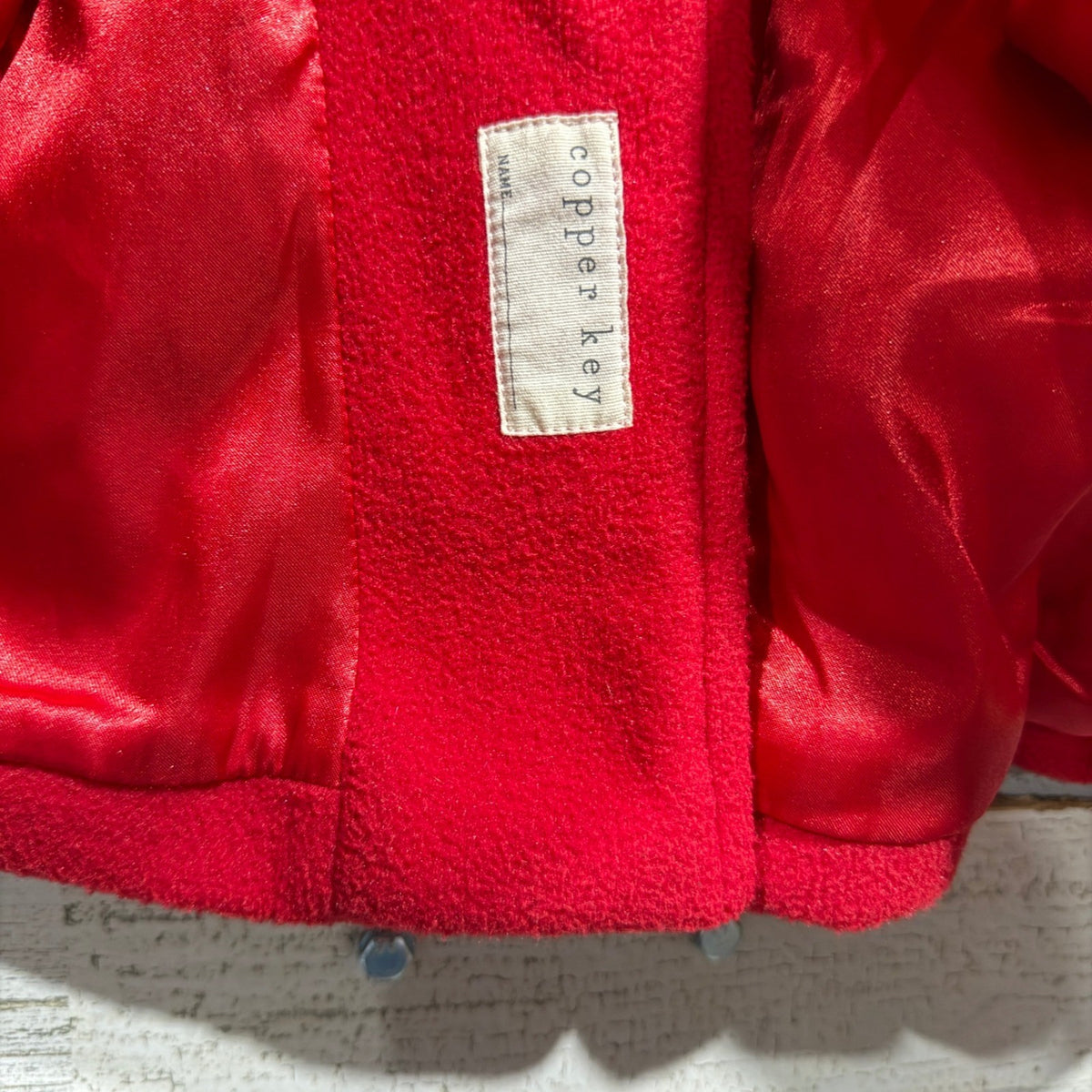 Copper Key Ruffle Coat Girls 6/6X Red Fleece Peacoat Holiday Classic *Flawed6