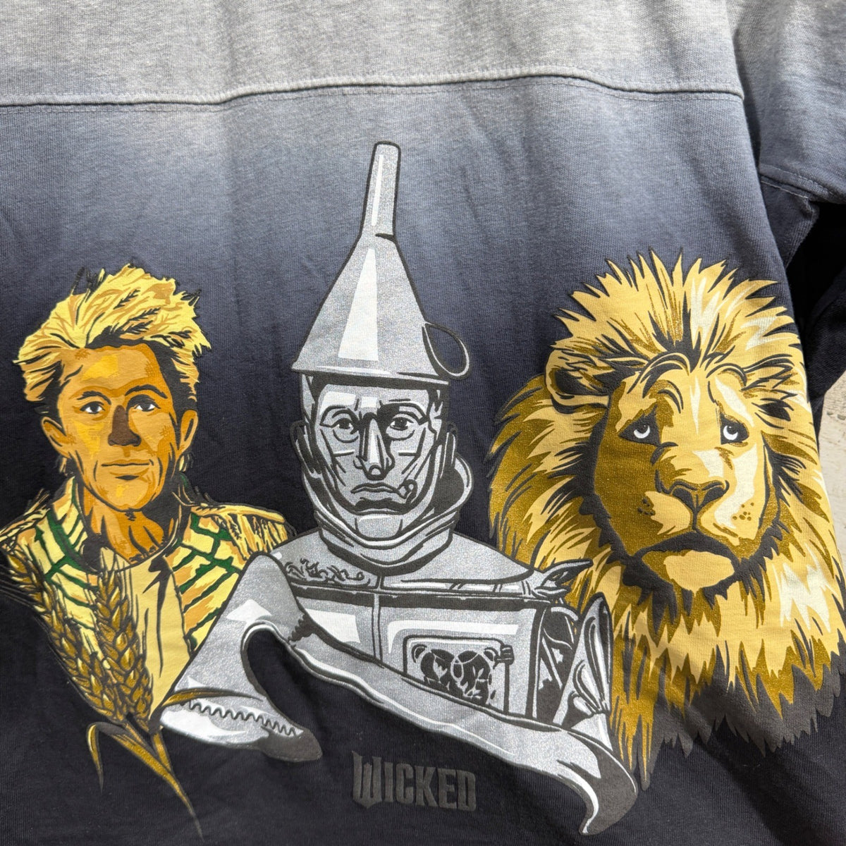 Spirit Jersey Wicked Universal Studios Shirt Womens M Grey Black Ombre Broadway4