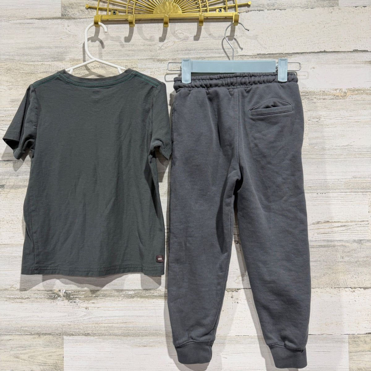 Tea Collection Zara Kids Outfit Size 6 Gray Mantis Tee Joggers Bugcore EUC3